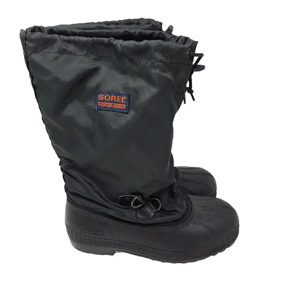 Sorel Kaufman Canada Black Snow Boots w/ Insulated Felt Liner Size 6
